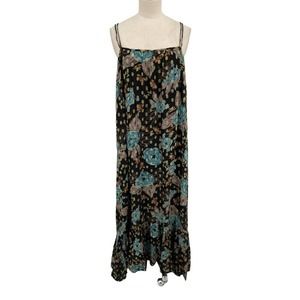 NATURAL LIFE Black and Blue Floral Dress
